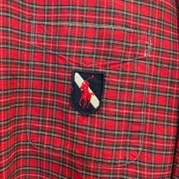 Vintage Polo Ralph Lauren 1980s Split Plaid Flannel Shirt Large